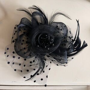 Elegant Black Polka Dot Fascinator